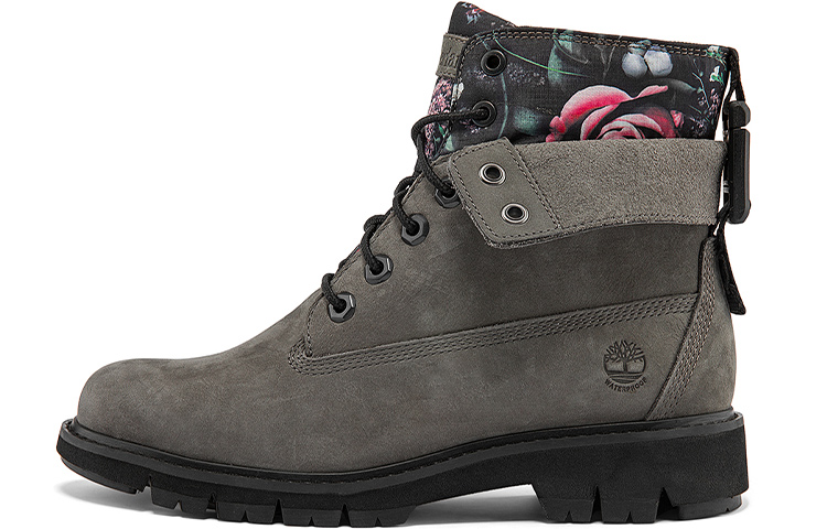 (W) Timberland Lucia Way 6 Inch Waterproof Roll Top Boots 'Grey and Floral'