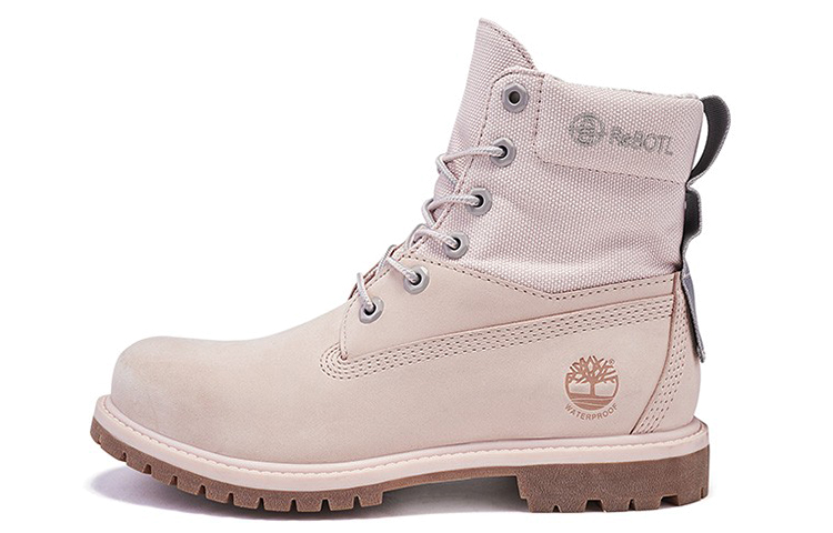 (W) Timberland 6 Inch PRM ReBOTL Fabric and Leather Wide-Fit Boot 'Pale Pink'