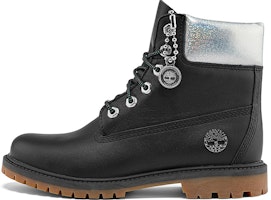 (Women) Timberland Heritage 6 Inch Waterproof Boots 'Black Full Grain with Silver Collar' A2M8GW (Women) Timberland Heritage 6 Inch Waterproof Boots 'Black Full Grain with Silver Collar' A2M8GW