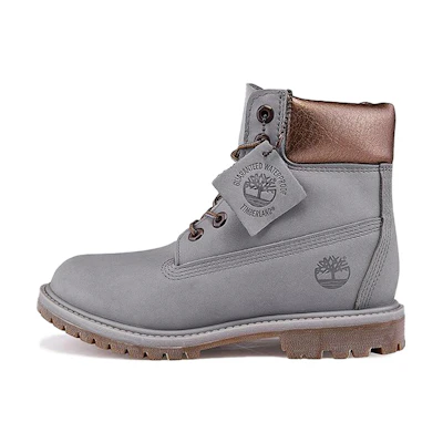 (W) Timberland 6-Inch PRM Waterproof Boots 'Steeple Grey Waterbuck Gunmetal Metallic Collar'