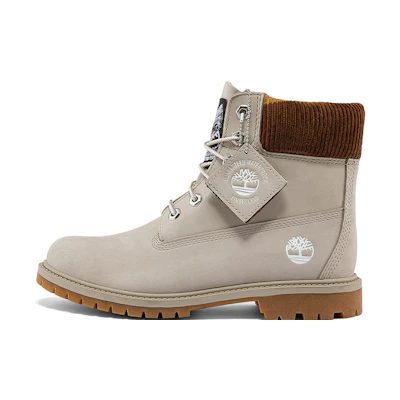 (W) Timberland Heritage 6 Inch Waterproof Wide Fit Boots 'Beige Nubuck with Camo'