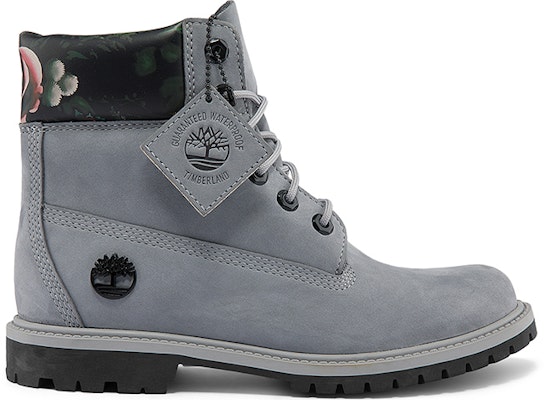 (W) Timberland 6 Inch Kasut Kalis Air Warisan 'Kelabu Sederhana dengan Bunga' A2GAFW Order (W) Timberland 6 Inch Kasut Kalis Air Warisan 'Kelabu Sederhana dengan Bunga' A2GAFW