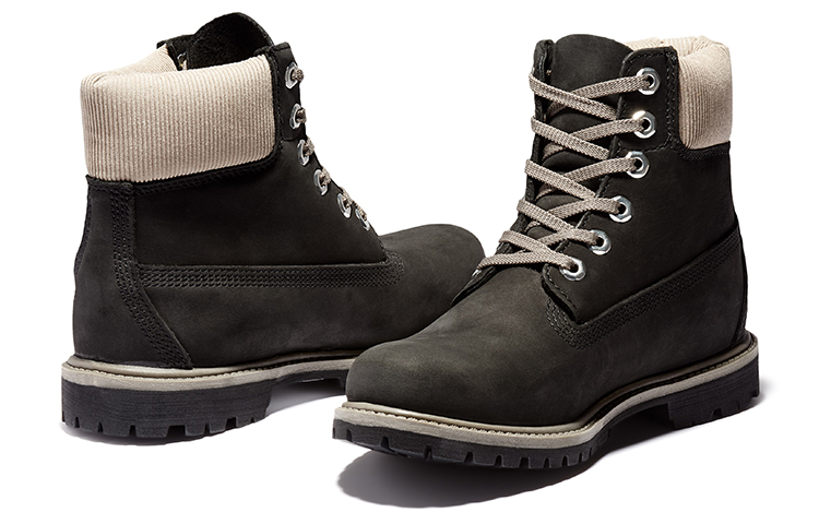 (W) Timberland 6 Inch PRM Waterproof Boots 'Black Nubuck with Beige Corduroy Collar' 圖 2