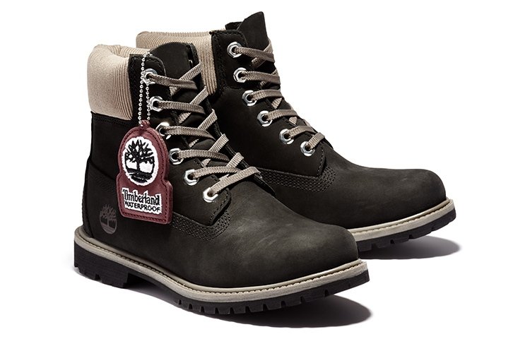 (W) Timberland 6 Inch PRM Waterproof Boots 'Black Nubuck with Beige Corduroy Collar' 圖 3