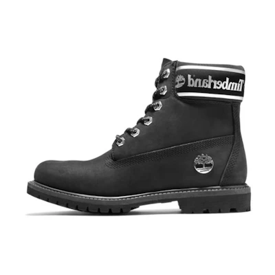 (W) Timberland 6 Inch PRM Wide Fit Waterproof Boots 'Black Nubuck Logo'