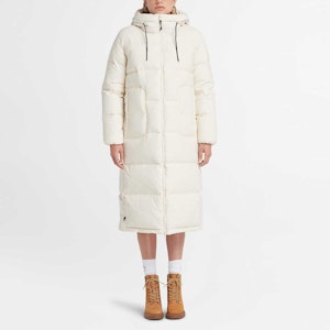 (W) Timberland Jaket Panjang Puffer Putih Daur Semula untuk Cuaca Sejuk. A6HG9-V04 Lookbook (W) Timberland Jaket Panjang Puffer Putih Daur Semula untuk Cuaca Sejuk. A6HG9-V04