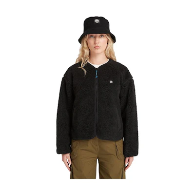 (Women) Timberland Black Fleece Outdoor Jacket with Solid Logo Design A6HJS-001