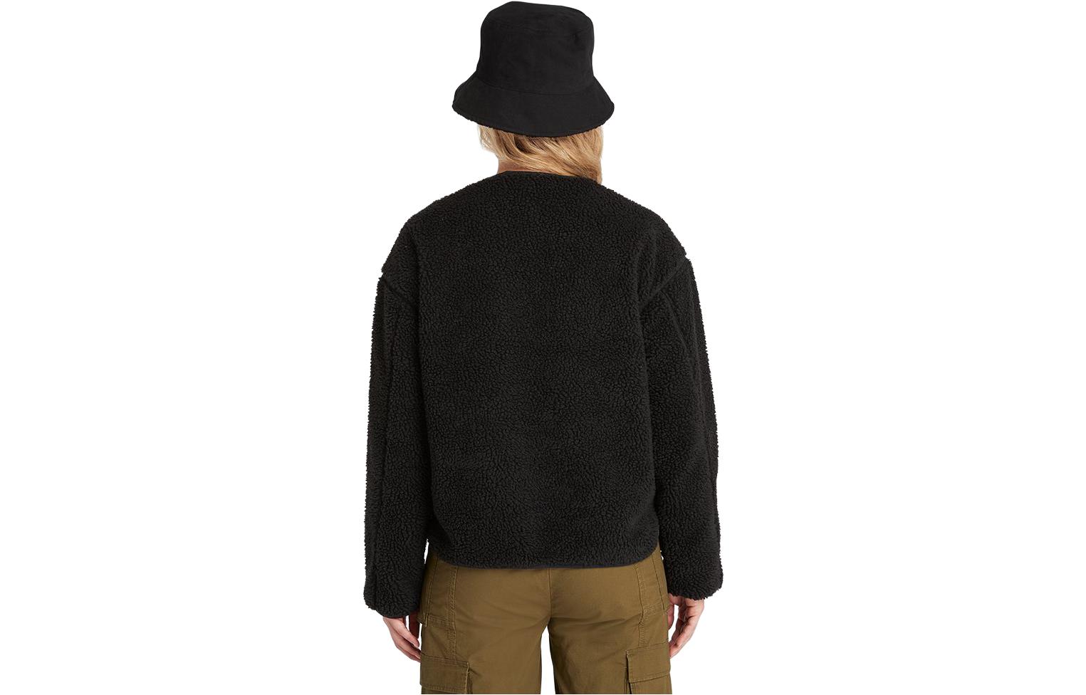 Lookbook (W) 添柏岚黑色抓绒户外夹克，简约标志设计 A6HJS-001