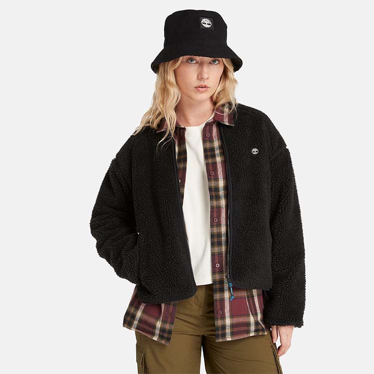 Purchase (W) 添柏岚黑色抓绒户外夹克，简约标志设计 A6HJS-001