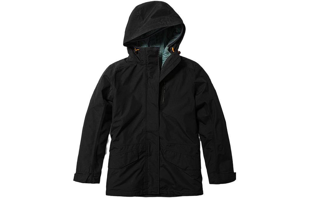(Women) Timberland Black Three-in-One Solid Color Hooded Jacket A63TN-001