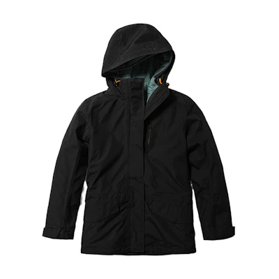 (Women) Timberland Black Three-in-One Solid Color Hooded Jacket A63TN-001
