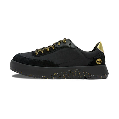(W) Timberland Supaway Leather and Fabric Oxford Trainers 'Black with Gold'