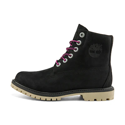 (W) Timberland Paninara Collarless 6 Inch Wide Fit Waterproof Boots 'Black Nubuck'