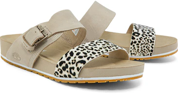 Purchase 添柏岚 Timberland 女款 豹紋米色一字式扣帶舒適夹腳休閒涼拖