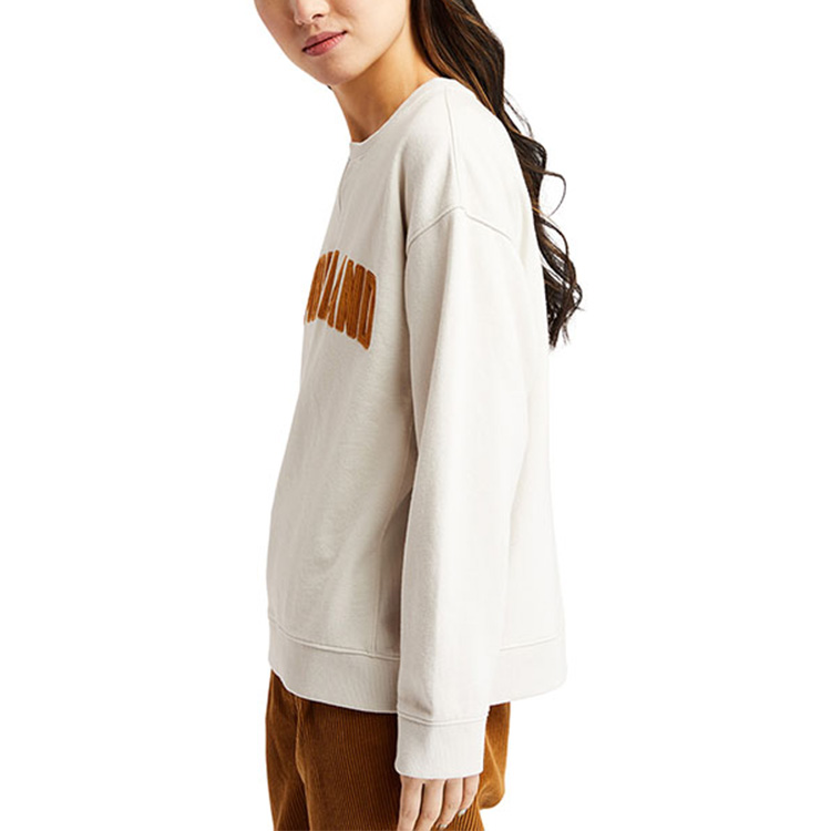 Details for (Women) Timberland Corduroy Logo Crewneck Sweatshirt Beige Sands A23KM-BH7