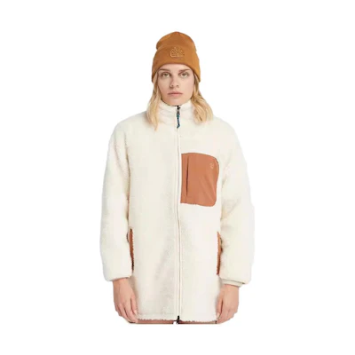 (Women) Timberland Fleece Jacket Smoke White Full-Zip Outdoor Coat A6HMN-V04
