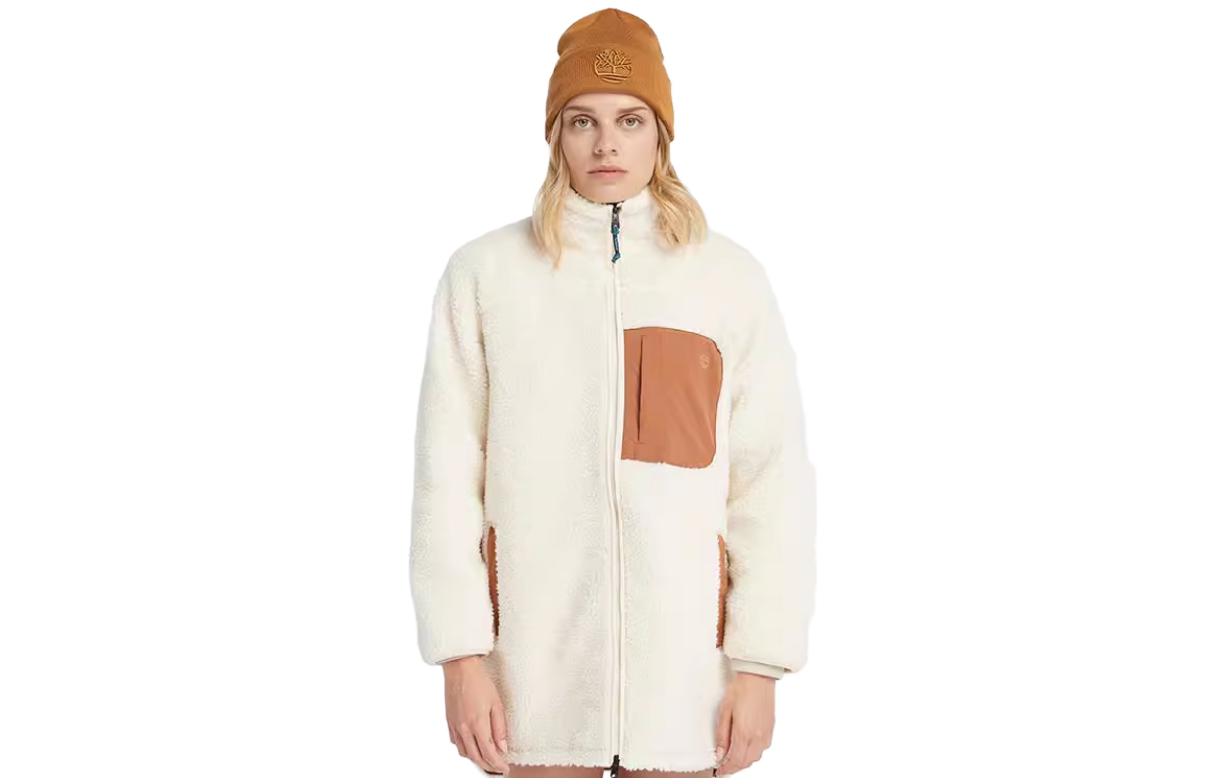 Order (Women) Timberland Fleece Jacket Smoke White Full-Zip Outdoor Coat A6HMN-V04