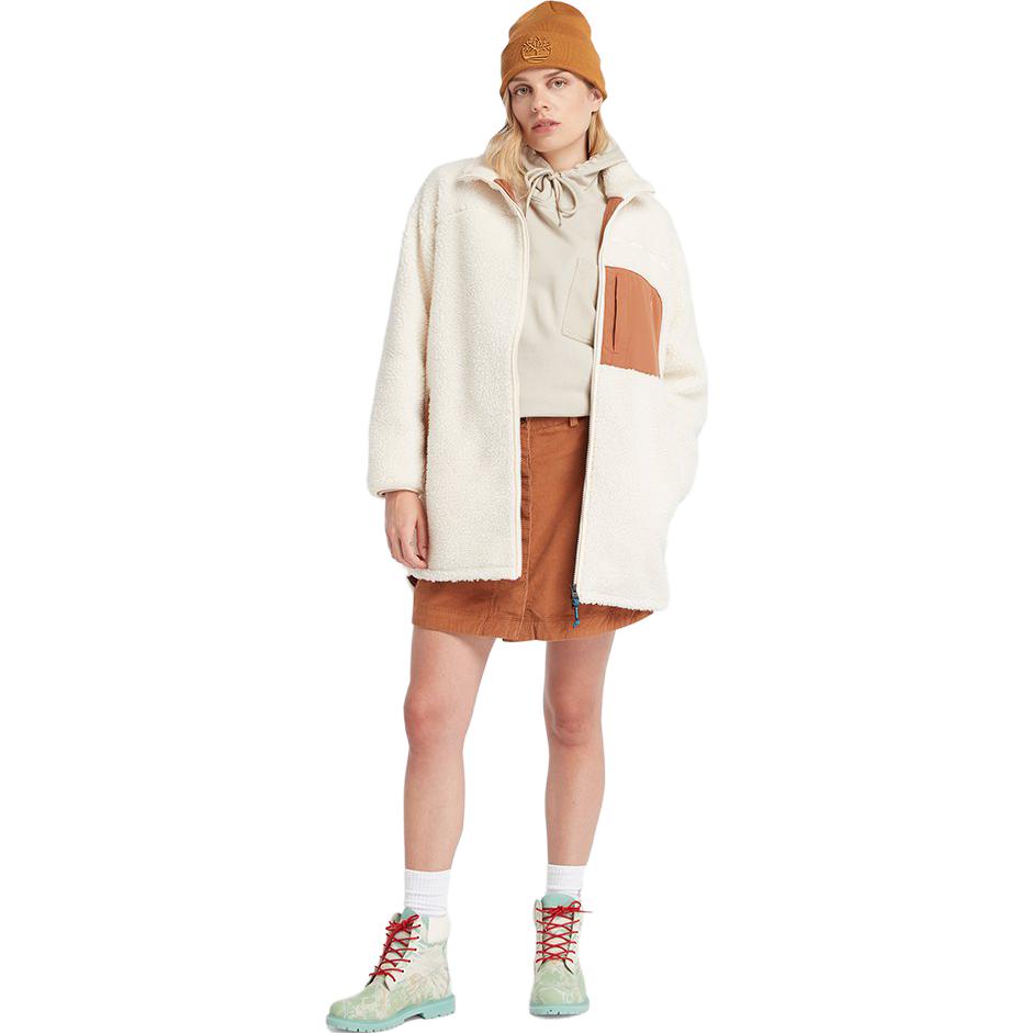 Shop (Women) Timberland Fleece Jacket Smoke White Full-Zip Outdoor Coat A6HMN-V04