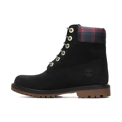 (W) Timberland Heritage 6 Inch Waterproof Boots 'Black Nubuck with Pink Teal Plaid'
