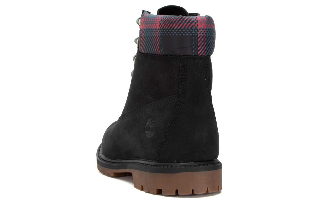 (W) Timberland Heritage 6 Inch Waterproof Boots 'Black Nubuck with Pink Teal Plaid' 圖 3