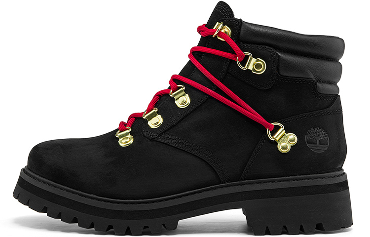 (Women) Timberland Holiday Luxe Waterproof Boot 'Black Nubuck Red' A2JVDW