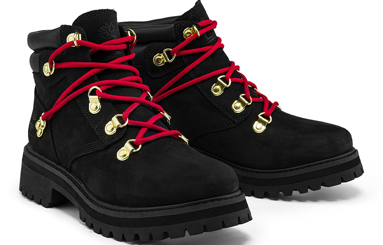 Shop (W) Boot Timberland Holiday Luxe Waterproof 'Hitam Nubuck Merah' A2JVDW