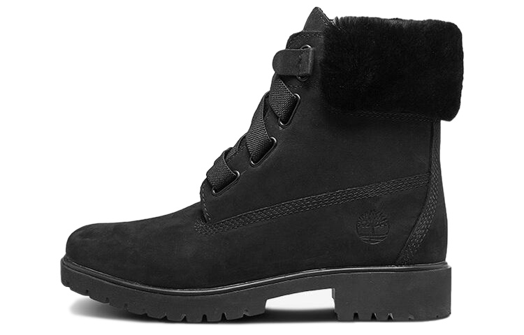 (W) Timberland Jayne 6 Inch Waterproof Convenience Boots 'Black Nubuck with Fur'
