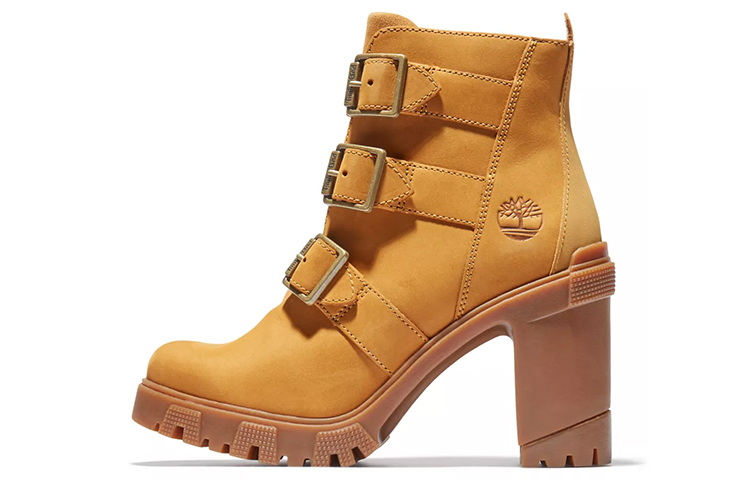 (W) Timberland LANA Pointed Toe Buckle High Heel Bootie 'Tan'