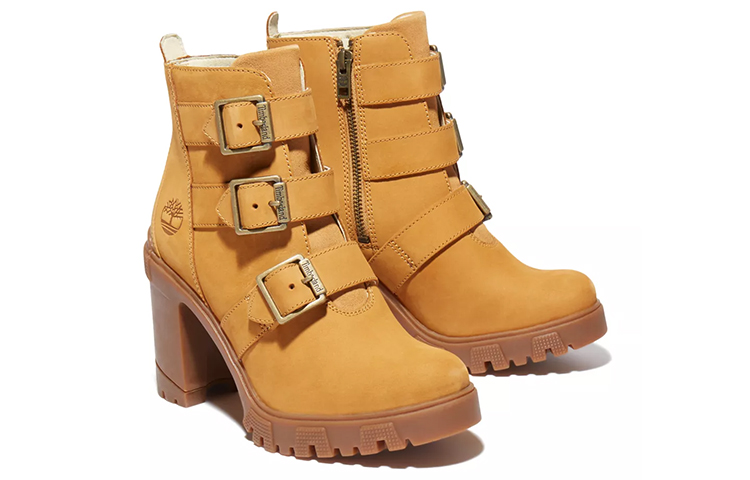 (W) Timberland LANA Pointed Toe Buckle High Heel Bootie 'Tan' 圖 4