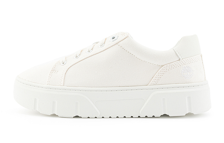 (Women) Timberland Laurel Court Low Lace Up Sneakers 'White Canvas' A5ZHGW