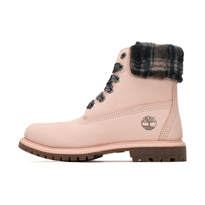 (W) Timberland Lindon Woods 6 Inch Waterproof Boot 'Pink Nubuck and Black Printed Collar'