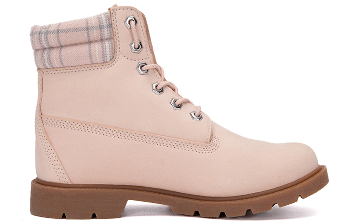 (Women) Timberland Lindon Woods 6 Inch Waterproof Boot 'Pink Nubuck and Printed Collar'