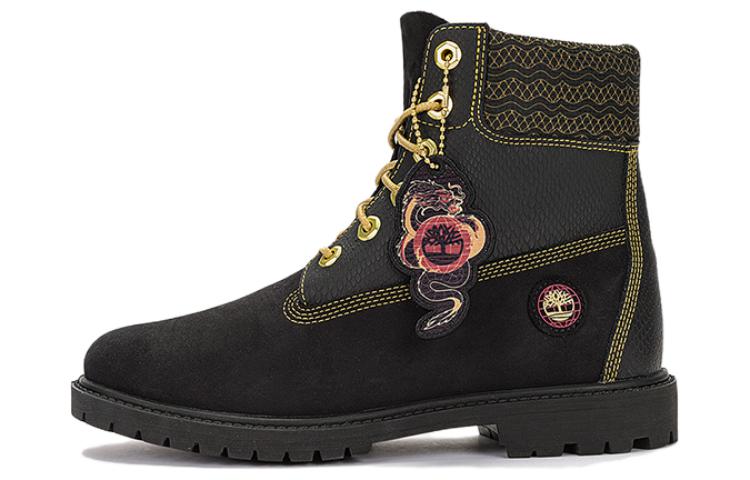 (W) Timberland Lunar New Year 6 Inch Lace Up Boots 'Black Nubuck'