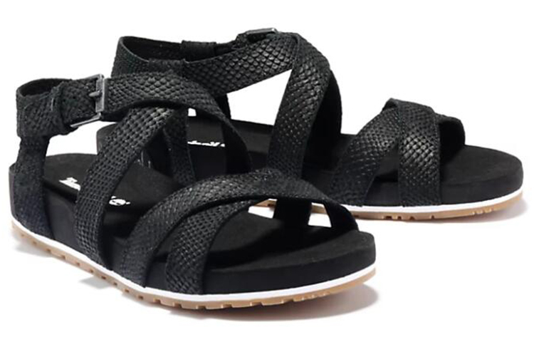 Order (W) 添柏岚Malibu Waves黑色蛇纹主题夹脚凉鞋 A2ATK015