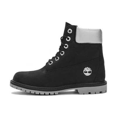(W) Timberland 6 Inch Heritage Cupsole Waterproof Boots 'Black Nubuck with Silver Collar'