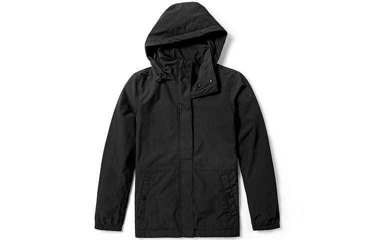(Women) Timberland Outdoor Solid Color Hooded Jacket - Black A5WSH-001