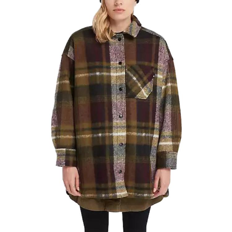 Lookbook (Women) Timberland Plaid Long Sleeve Jacket Brown A6HA1-I30