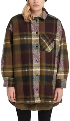(Women) Timberland Plaid Long Sleeve Jacket Brown A6HA1-I30 Lookbook (Women) Timberland Plaid Long Sleeve Jacket Brown A6HA1-I30