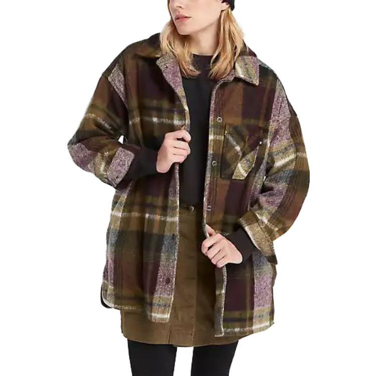 Purchase (Women) Timberland Plaid Long Sleeve Jacket Brown A6HA1-I30