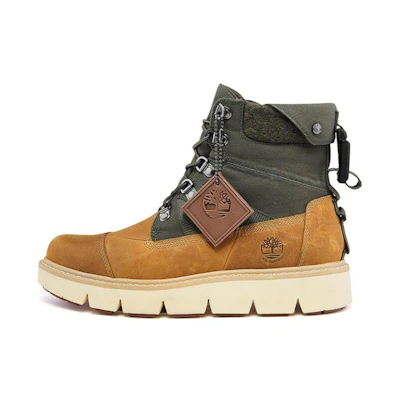 (W) Timberland Raywood 6 Inch EK+ Wide Fit Waterproof Boots 'Wheat Nubuck with Green'