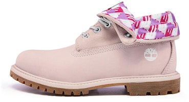(Women) Timberland Roll Top Wide Fit Boots Basic 'Pale Pink with Plaid Print' A2MDWW