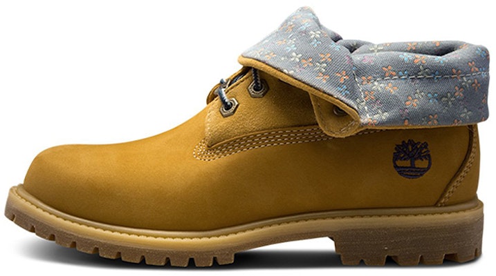 (Women) Timberland Authentic Waterproof Roll-Top Floral Print Boots 'Wheat Grey' 8014BW Buy (Women) Timberland Authentic Waterproof Roll-Top Floral Print Boots 'Wheat Grey' 8014BW