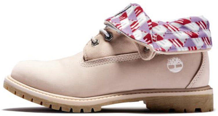 (Women) Timberland Roll Top Boots Basic 'Pale Pink with Plaid Print' A2MDW662 Buy (Women) Timberland Roll Top Boots Basic 'Pale Pink with Plaid Print' A2MDW662