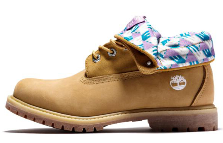 (Women) Timberland Roll Top Boots Basic 'Wheat Pink with Plaid Print' A2MDA231
