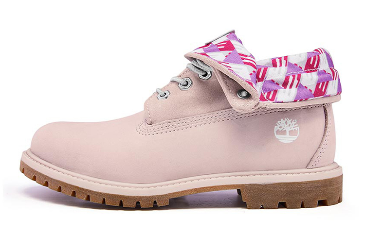 (Women) Timberland Roll Top Wide Fit Boots Basic 'Pale Pink with Plaid Print' A2MDWW