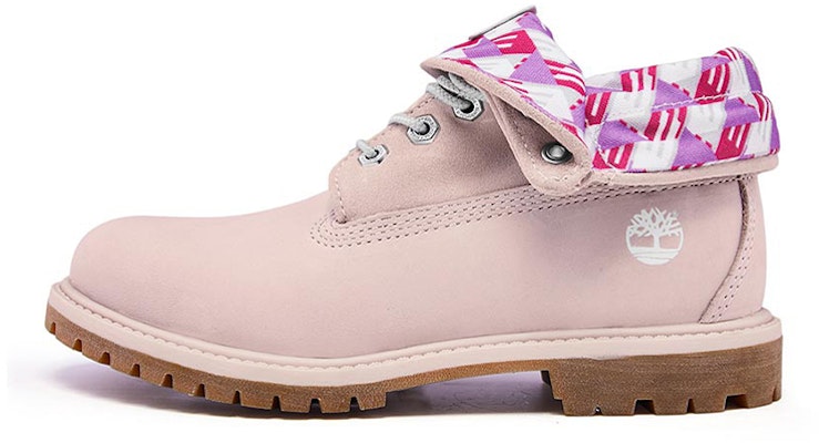 (Women) Timberland Roll Top Wide Fit Boots Basic 'Pale Pink with Plaid Print' A2MDWW Buy (Women) Timberland Roll Top Wide Fit Boots Basic 'Pale Pink with Plaid Print' A2MDWW