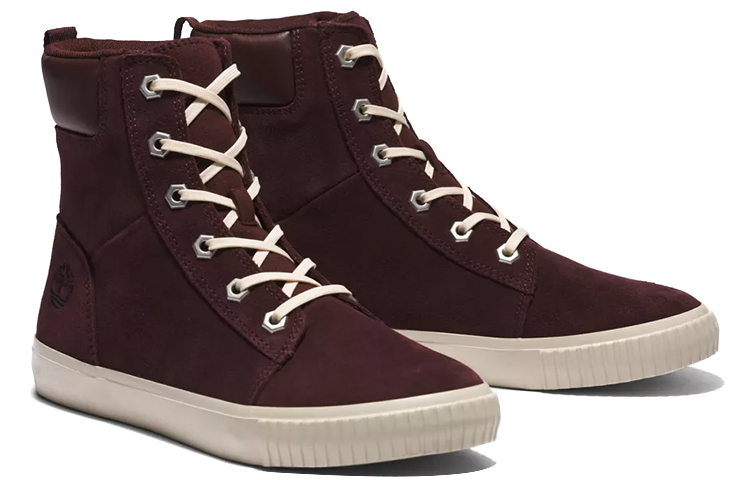 Lookbook Timberland添柏嶺 Skyla Bay 6-Inch 舒適休閒 中筒 戶外靴 女款 酒紅