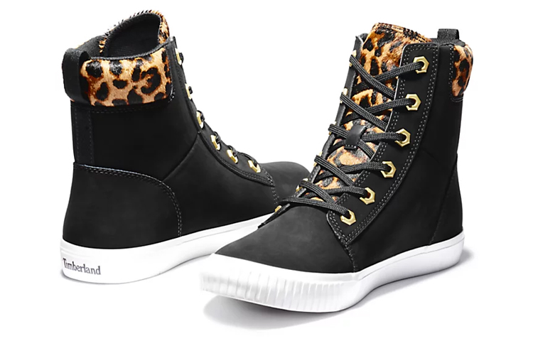 (W) Timberland SKyla Bay 6 Inch Boot 'Black Nubuck wtih Cheetah Collar' 圖 3