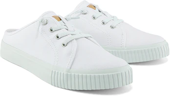 Shop Timberland添柏嵐 舒適透氣 懶人鞋休閒板鞋 女款 白色