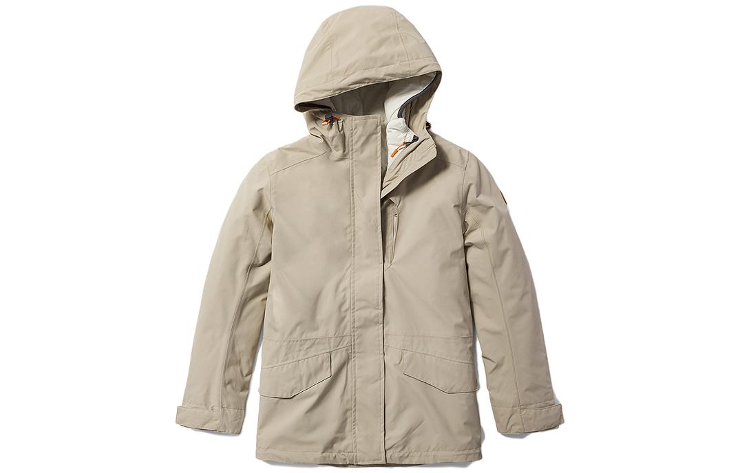 (Women) Timberland Solid Color Hooded Zip 3-in-1 Jacket Women’s Sand Beige. A63TN-CY2